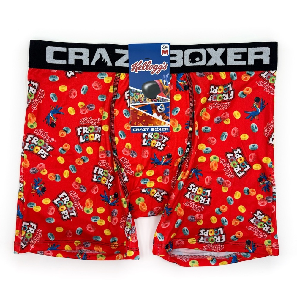 Froot Loops Fruit Cereal Crazy Boxer Briefs Mens Medium Underwear Red Fun Gift